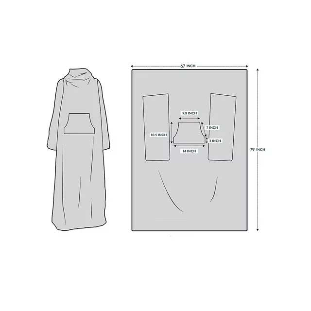 TV Blanket with sleeves and front pocket