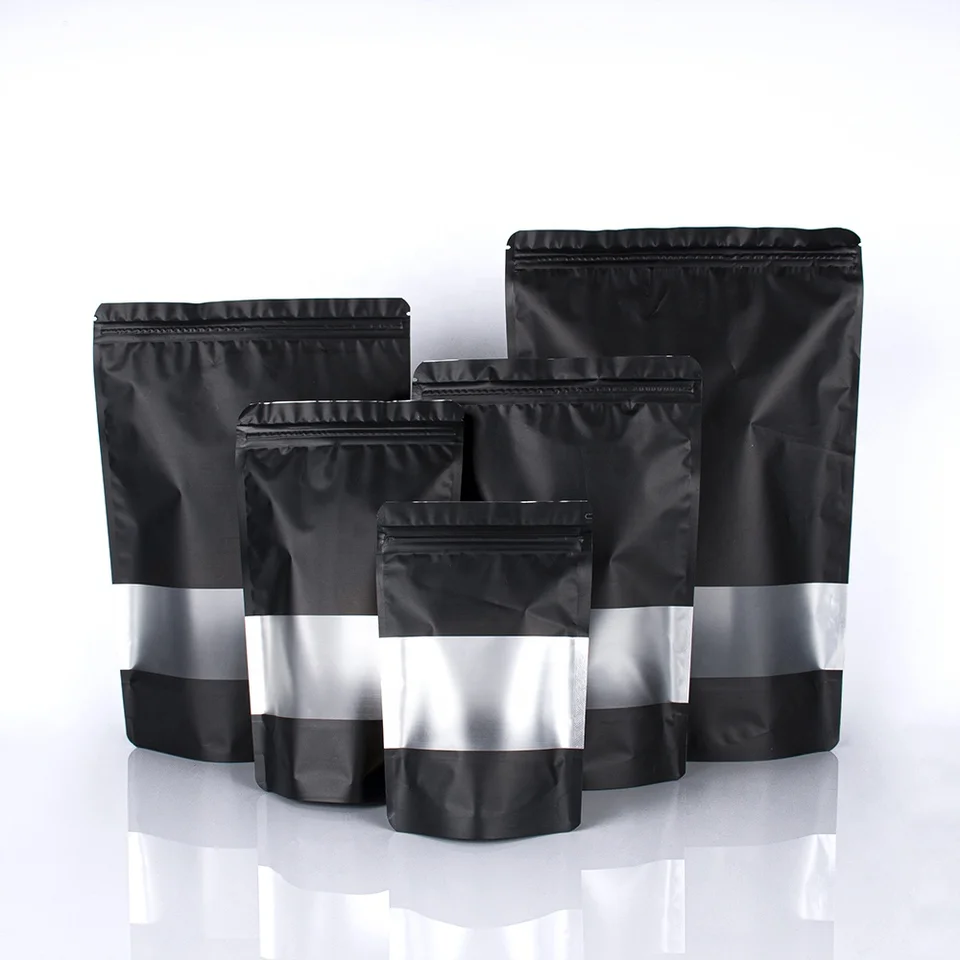 Resealable stand up pouch with aluminum foil ziplock 50pcs