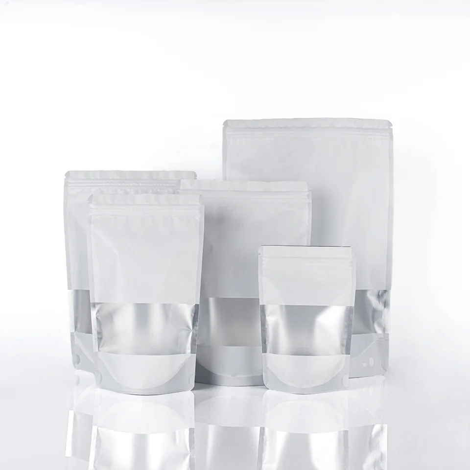 Resealable stand up pouch with aluminum foil ziplock 50pcs