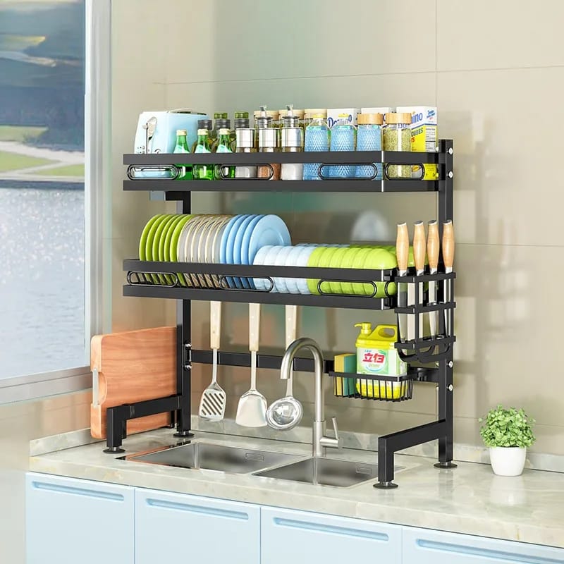 Heavy duty detachable 85cm double over the sink dishrack