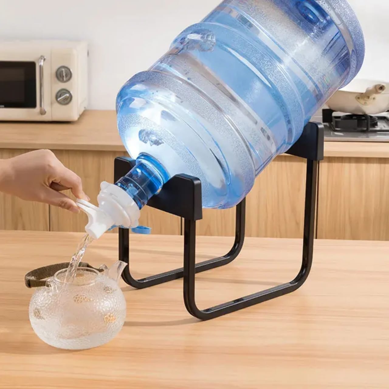 Multifunctional table top water jug stand water bottle rack for 5 gallon drinking bucket holder with dispenser