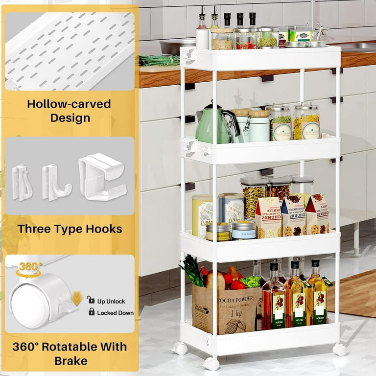 Multifunctional 4 layer trolley rack