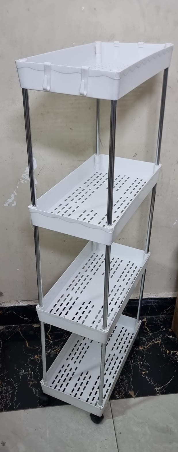 Multifunctional 4 layer trolley rack