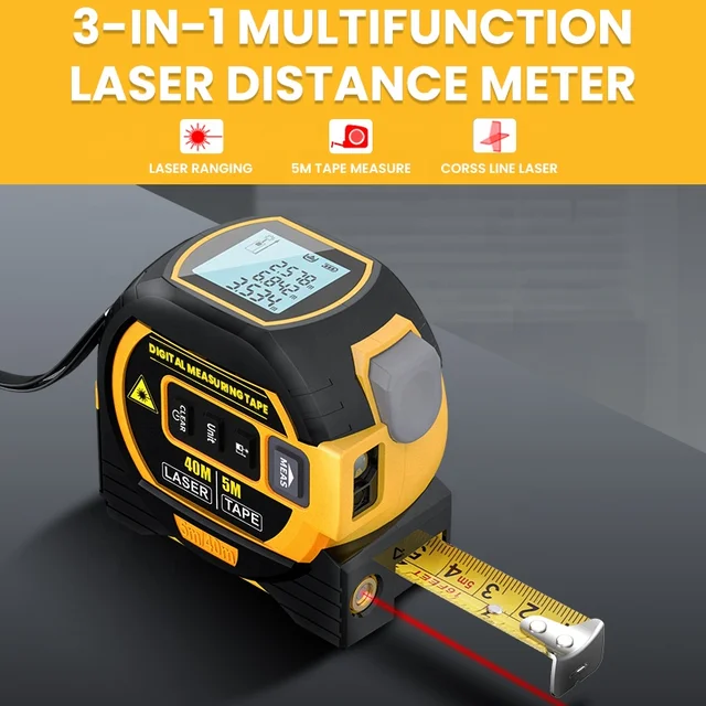 3in1 60m Laser Rangefinder 5m Tape Measure