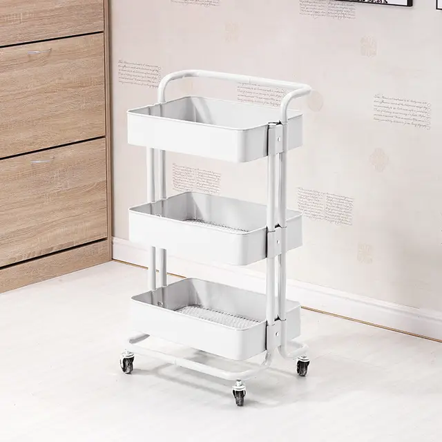 3 Tier Metallic Trolley