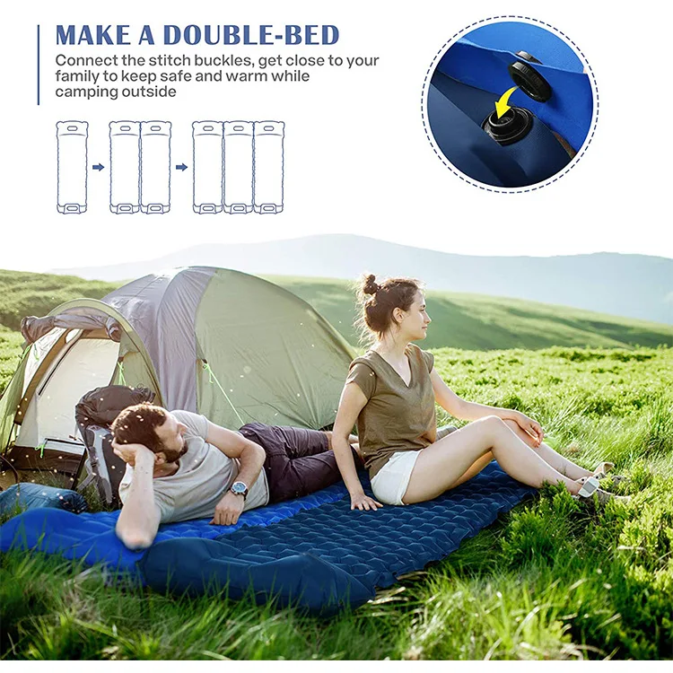 Foot inflating sleeping mat