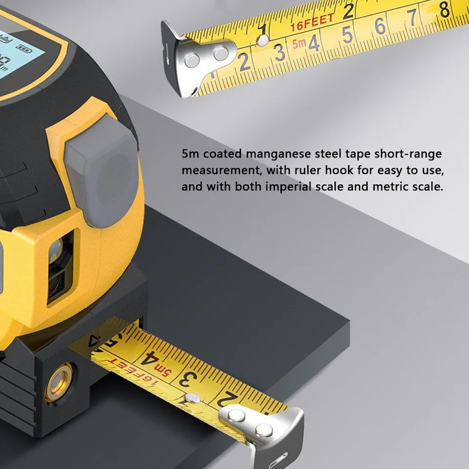 3in1 60m Laser Rangefinder 5m Tape Measure