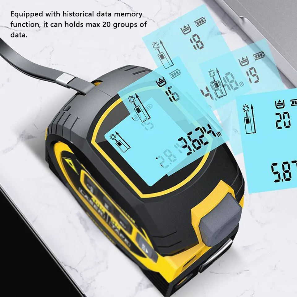 3in1 60m Laser Rangefinder 5m Tape Measure