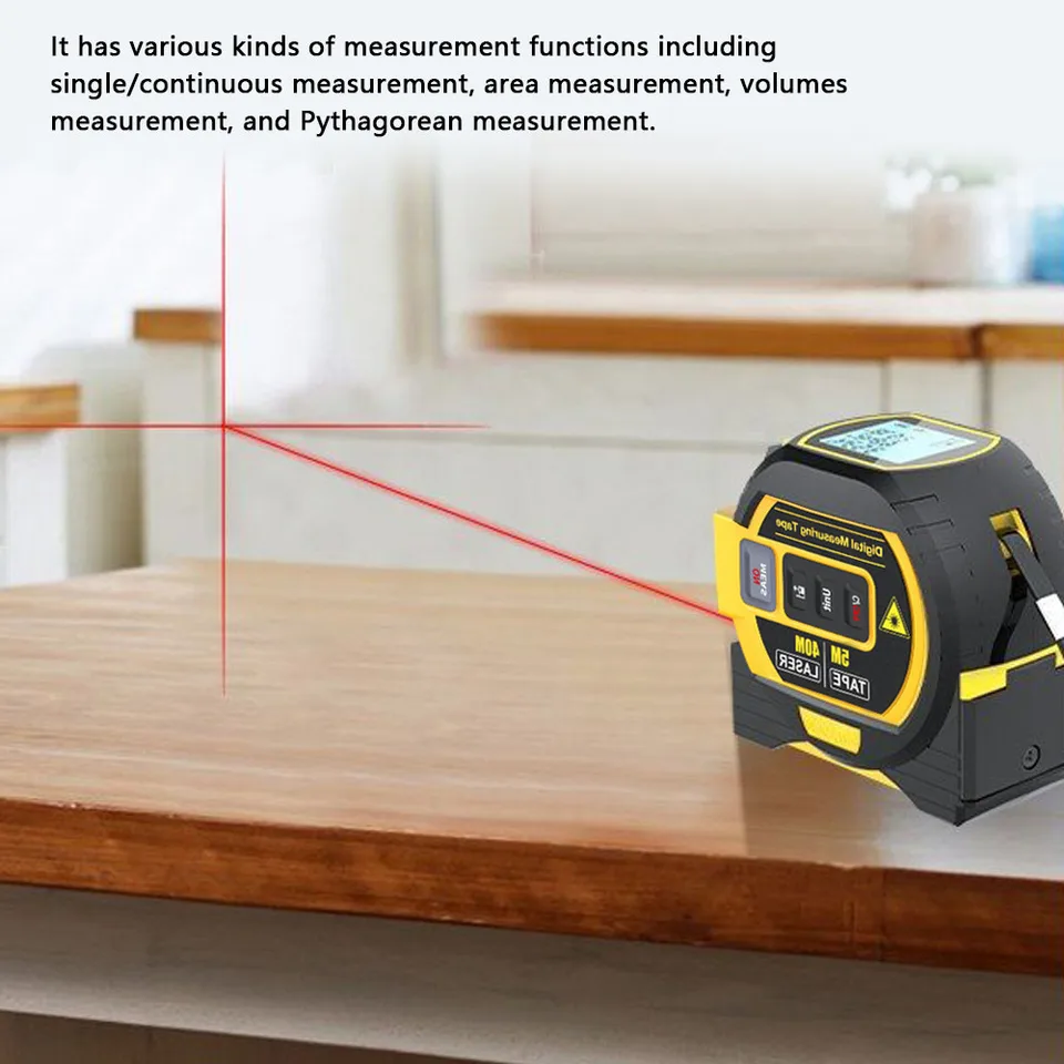 3in1 60m Laser Rangefinder 5m Tape Measure