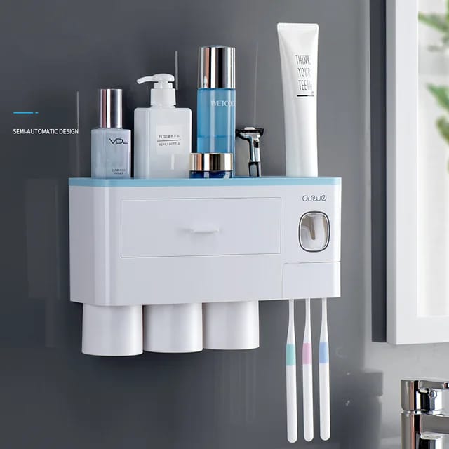 Toothpaste dispenser with Toothbrush holder and cups