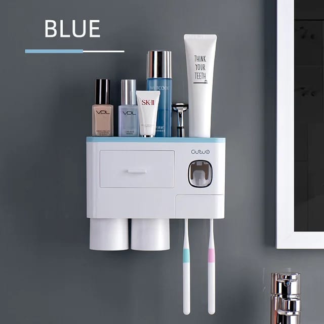 Toothpaste dispenser with Toothbrush holder and cups