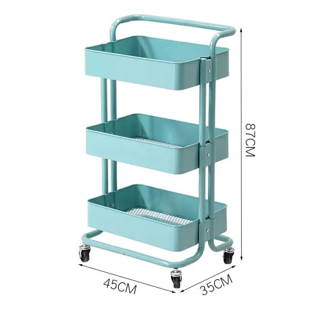 3 Tier Metallic Trolley