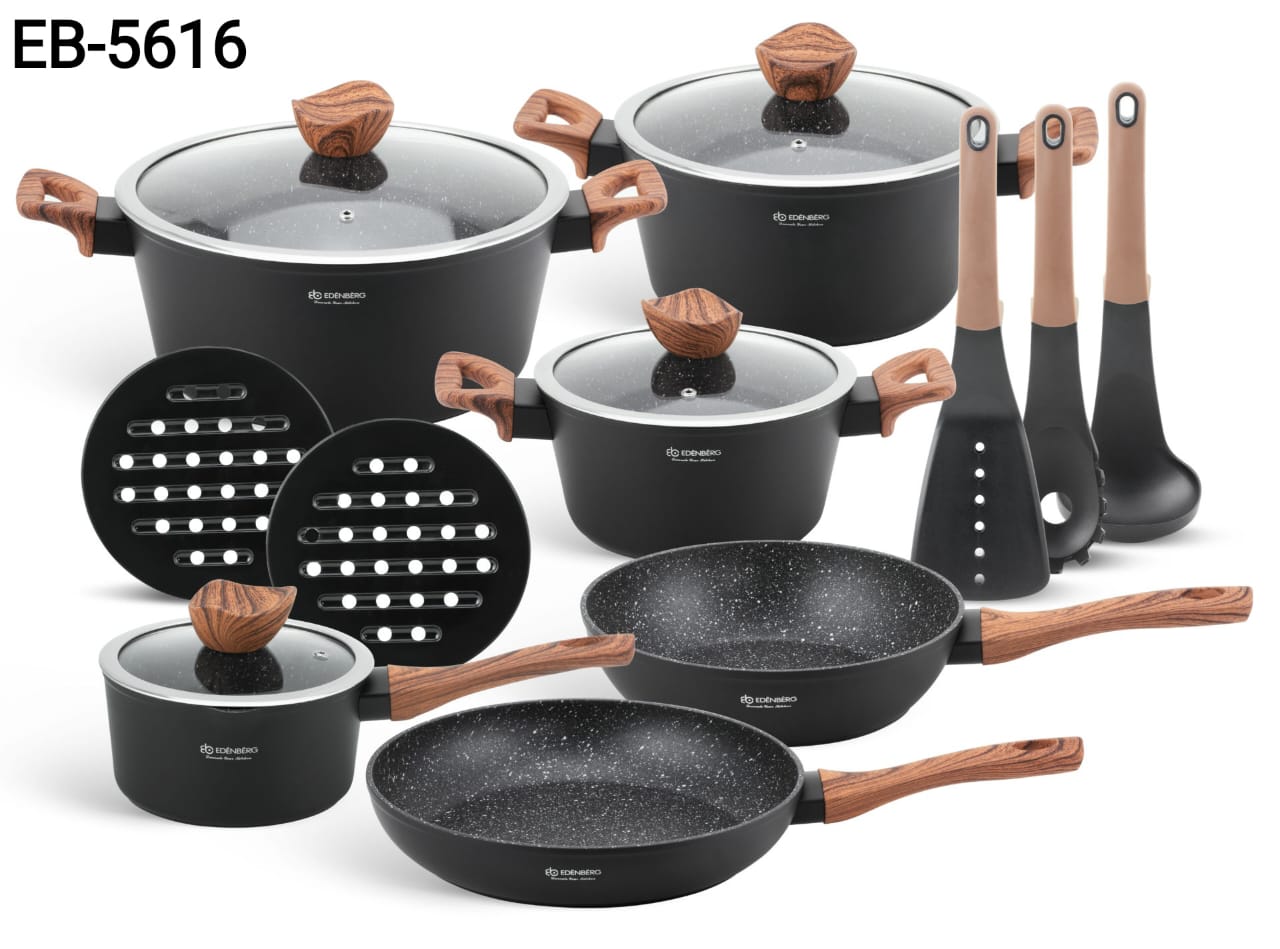 15pcs Edenberg Non-stick Cookware Set