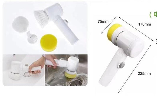 USB rechargeable magic brush with 3 option[brush,sponge&polisher]plus adhesive storage hook