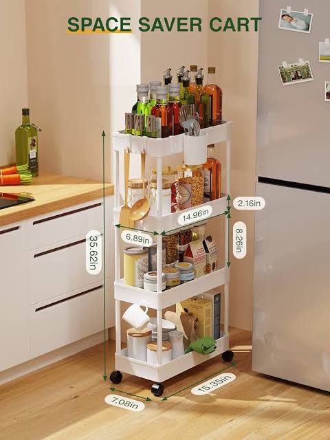 Multifunctional 4 layer trolley rack