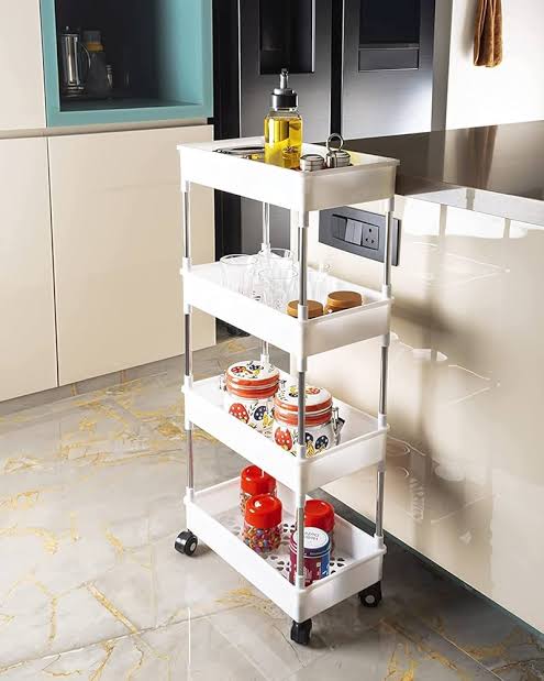Multifunctional 4 layer trolley rack