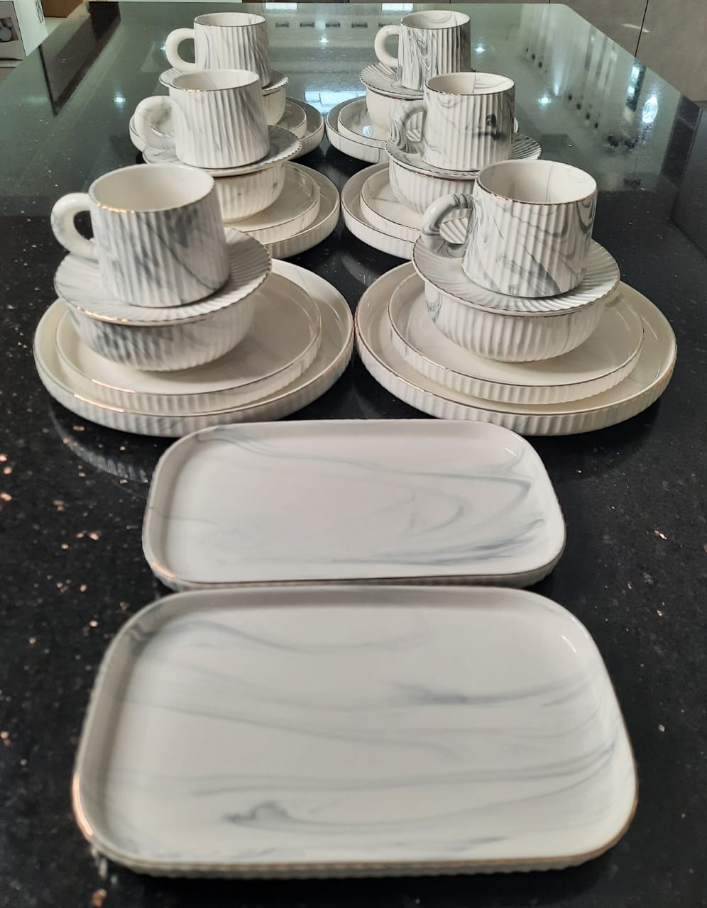 Elegant european porcelain dinner set 32pcs