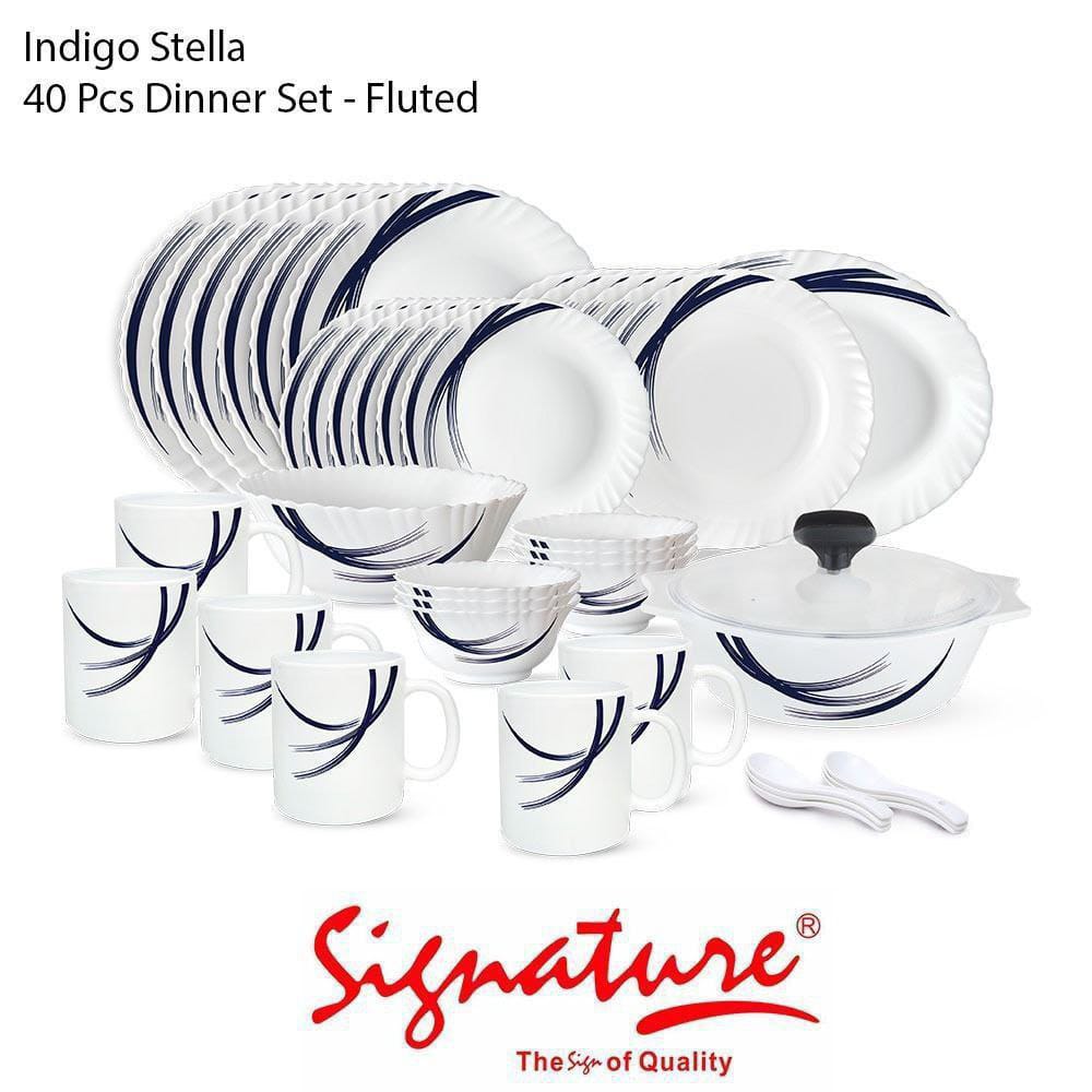 signature 40pcs glass dinner set