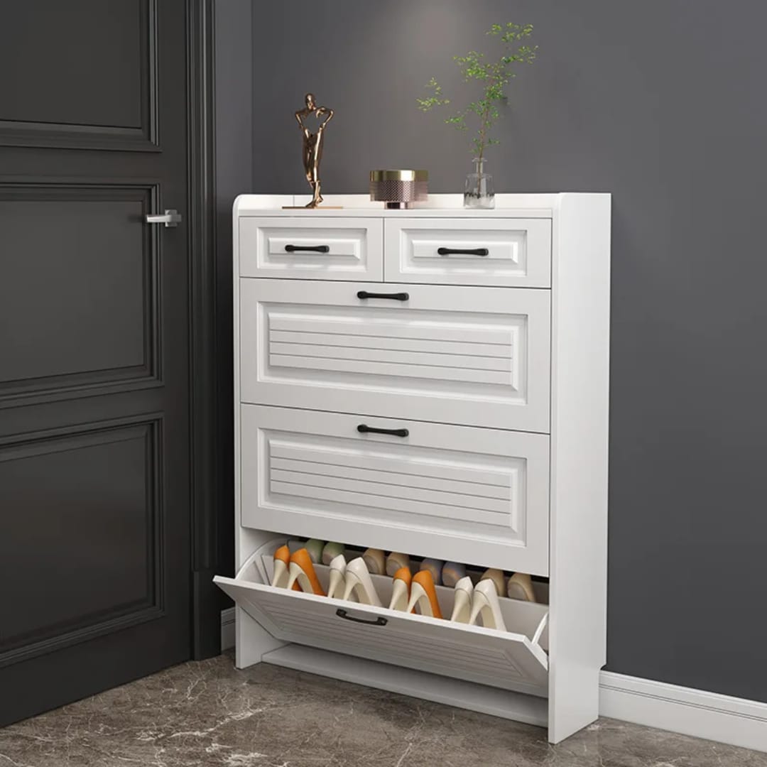 Bucket flip shoe cabinet/rack