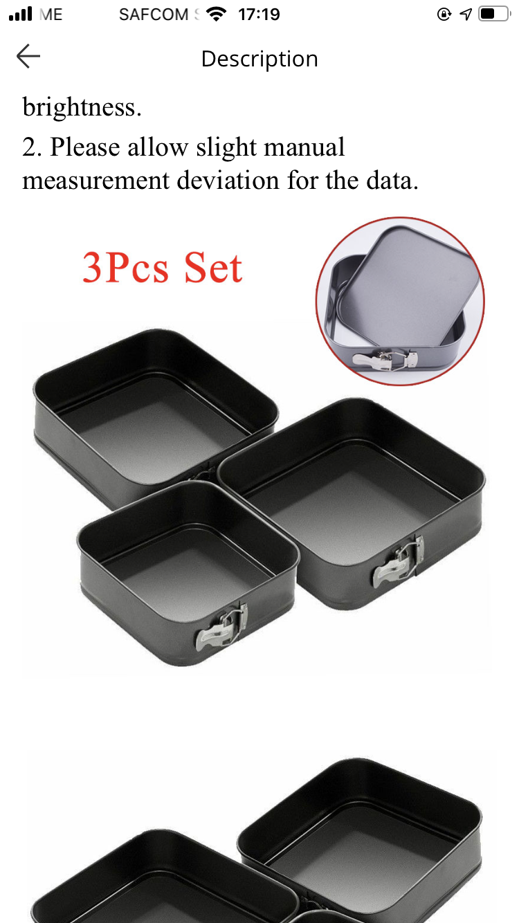 Square Baking Tins