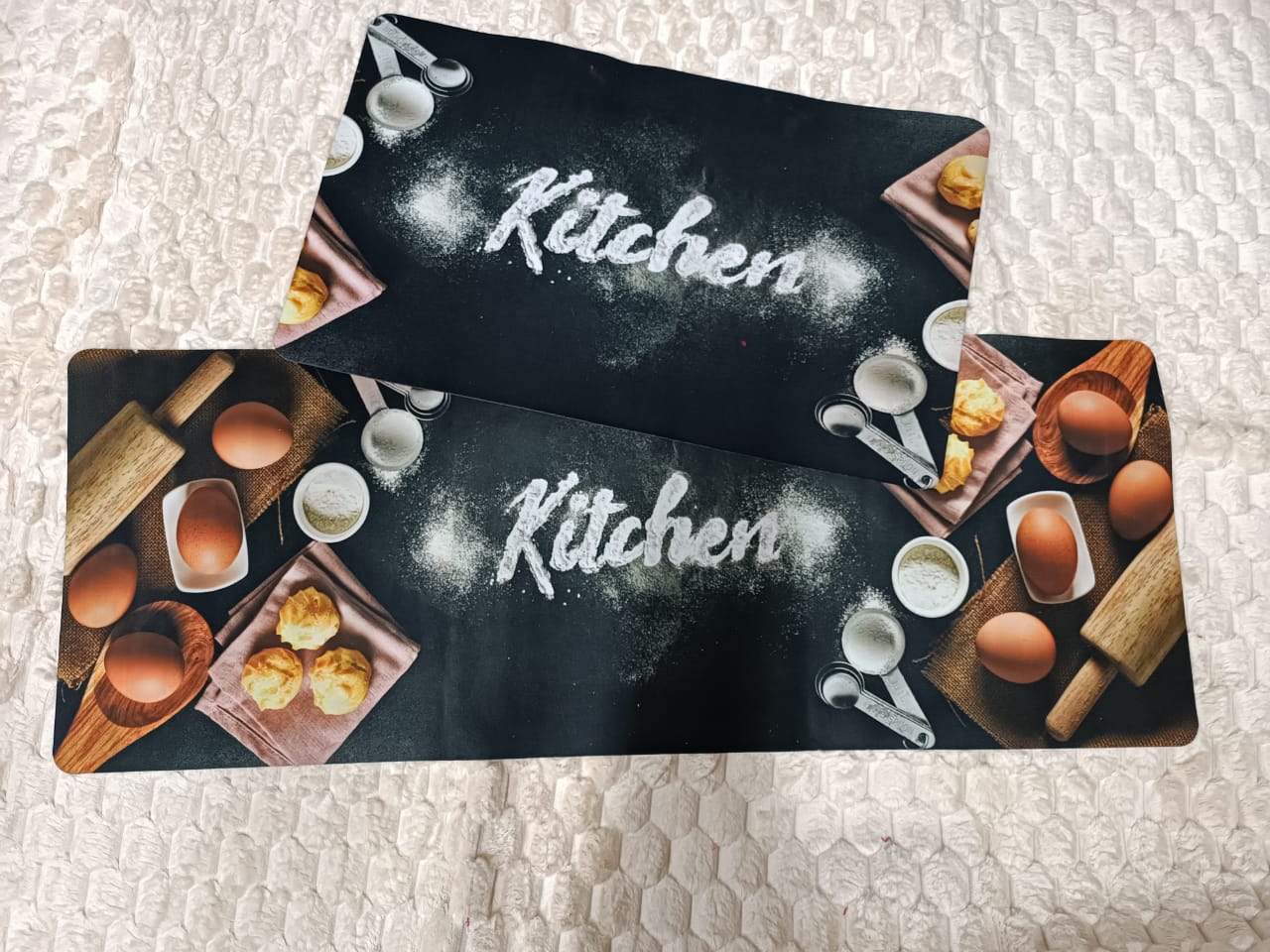 2pcs Kitchen Mats with Rubber Bottom