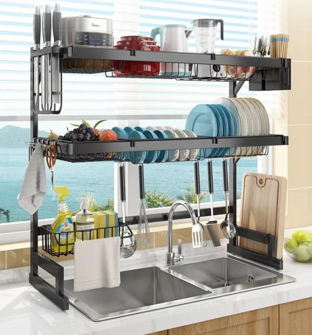 95cm Detachable Double Dish Rack – Dasheki Home: Home and Garden