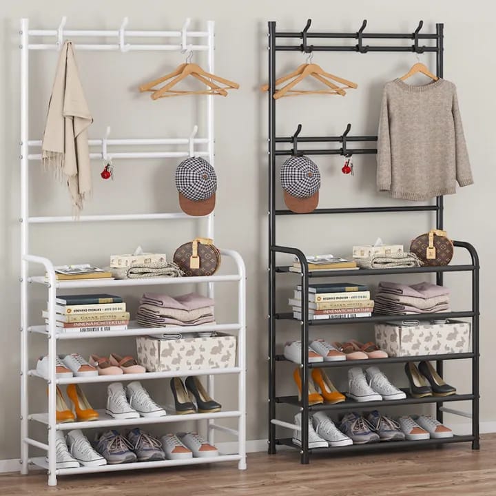 4 Tier Coat Hanger with Shoe Rack