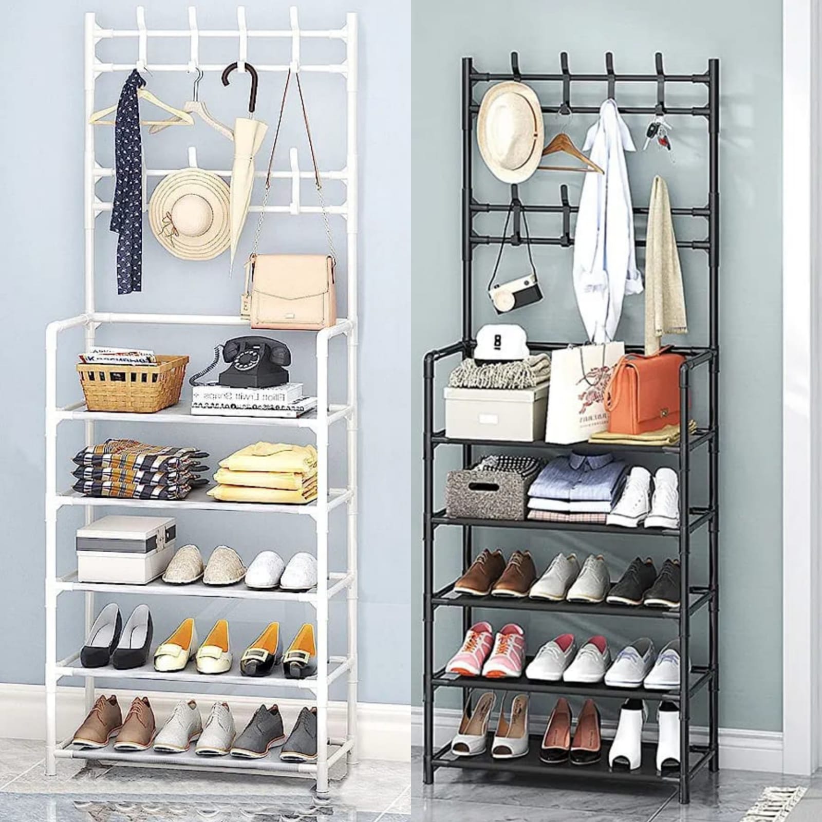 5 Tier Coat Hanger with Shoe Rack